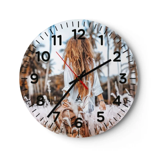 Vægur, Uret - Født af græsdun - 30x30 cm