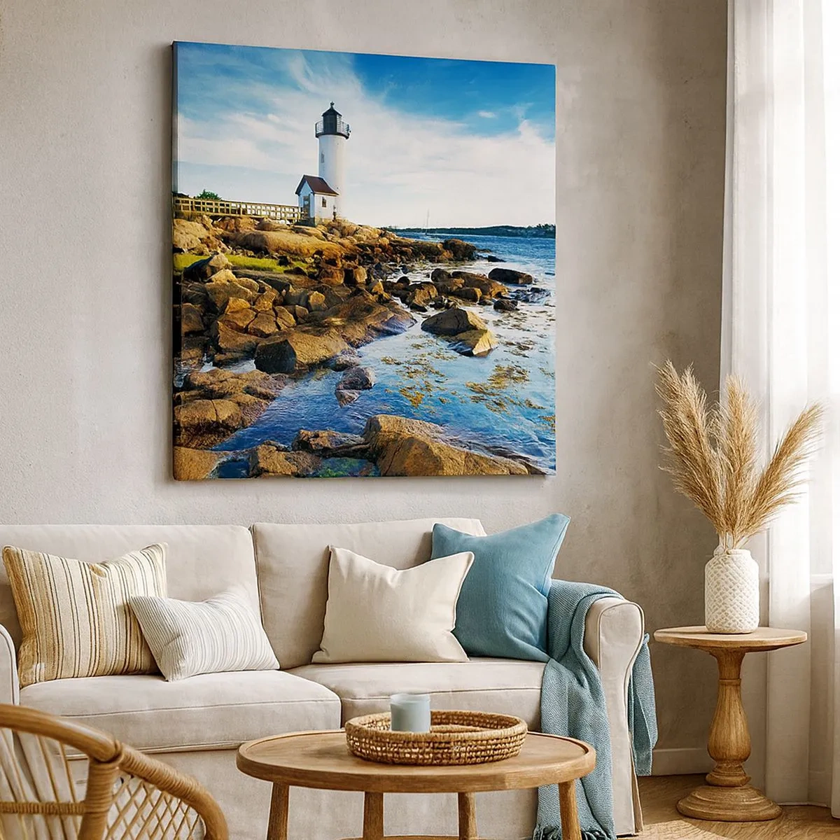 Lærredstryk - Billede på lærred - Vend tilbage med glæde, jeg ser frem til - 30x30 cm