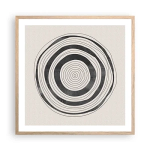 Plakat i ramme af lyst egetræ - Det vigtige er det, der er imellem - 60x60 cm