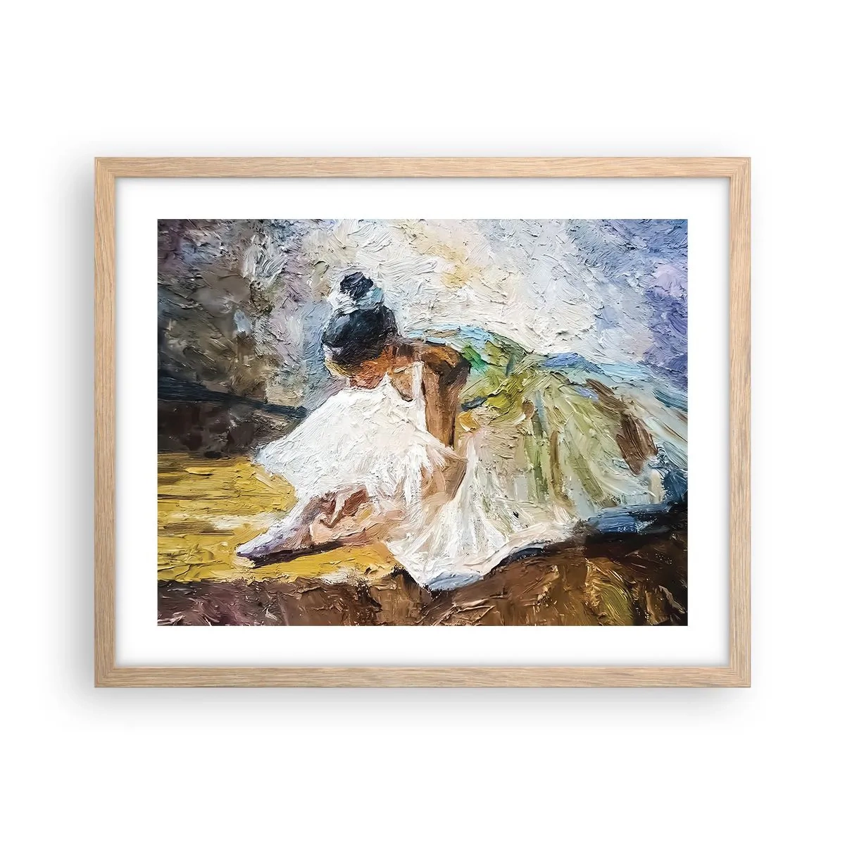 Plakat i ramme af lyst egetræ - Fra et maleri af Degas - 50x40 cm
