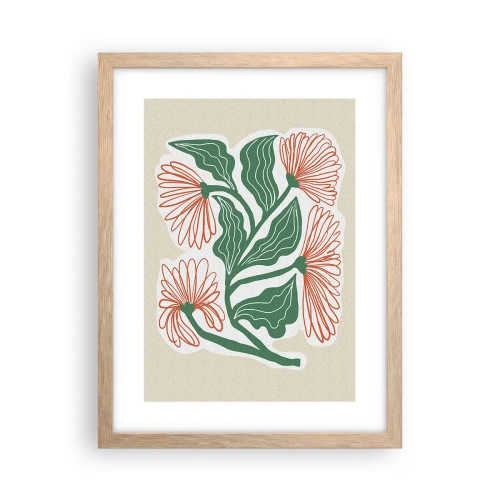 Plakat i ramme af lyst egetræ - Folkeligt og moderne - 30x40 cm