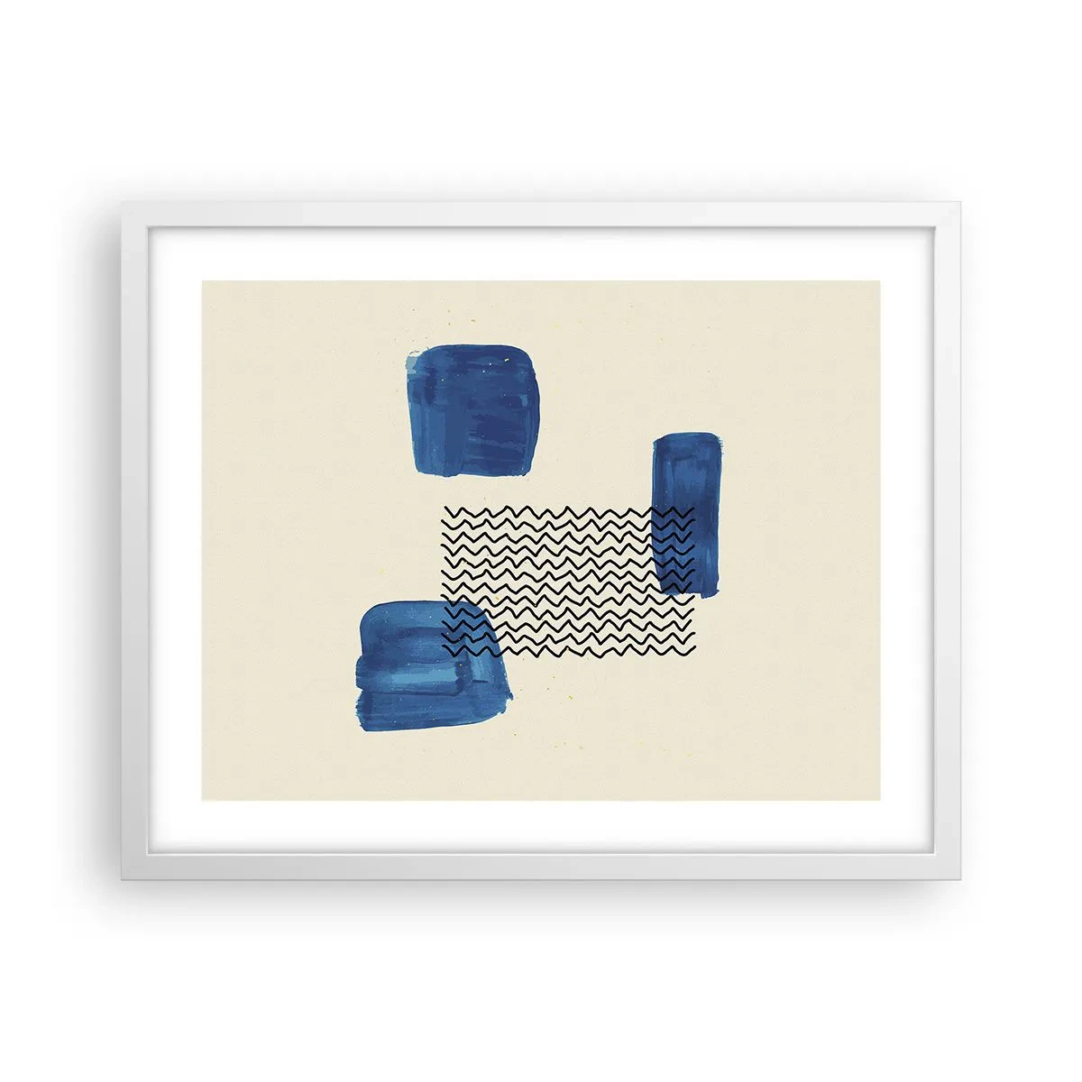 Plakat i hvid ramme - Abstrakt kvartet - 50x40 cm