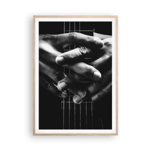Plakat i ramme af lyst egetræ - Kunstnerens bøn - 70x100 cm
