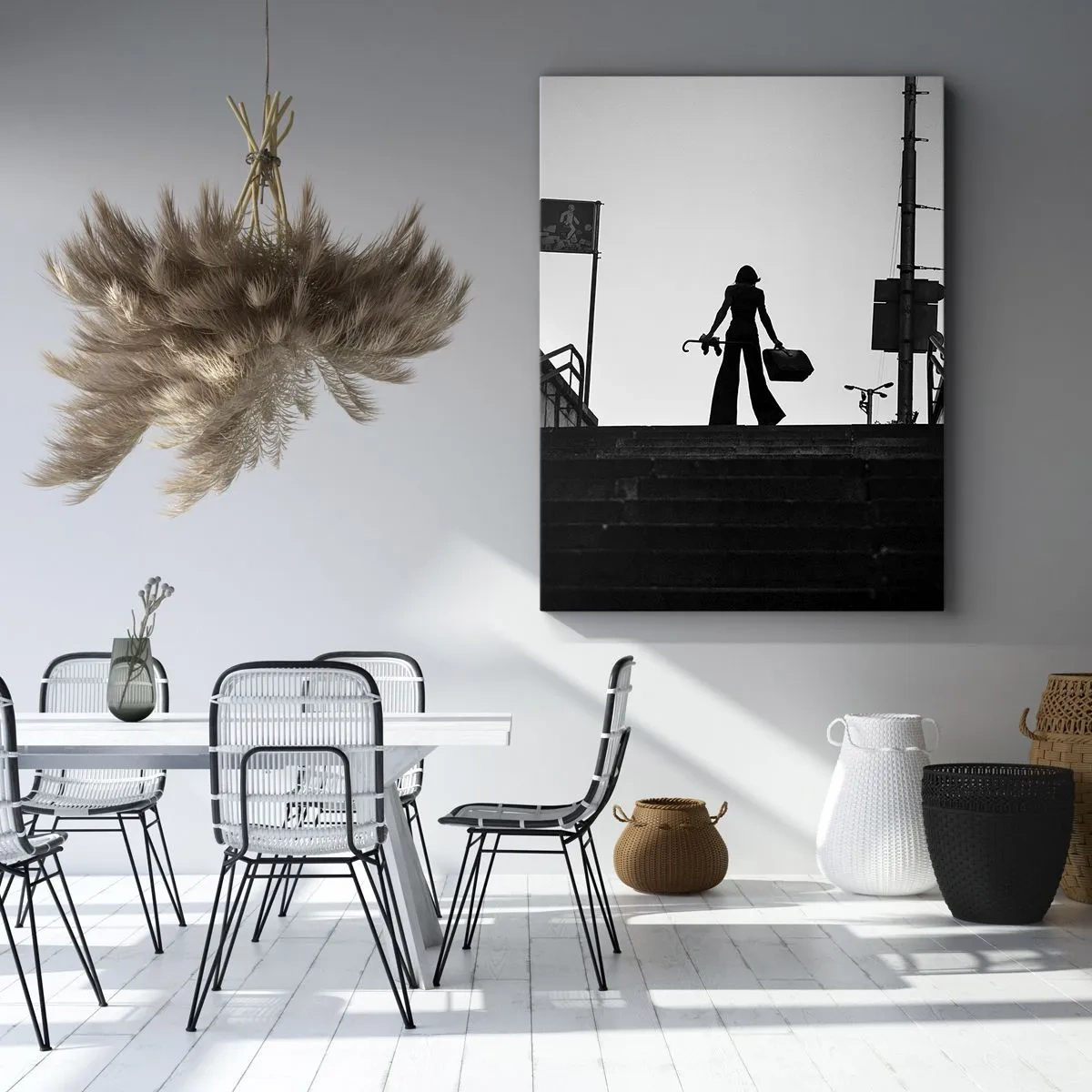 Lærredstryk - Billede på lærred - Vandring i byen - 50x70 cm
