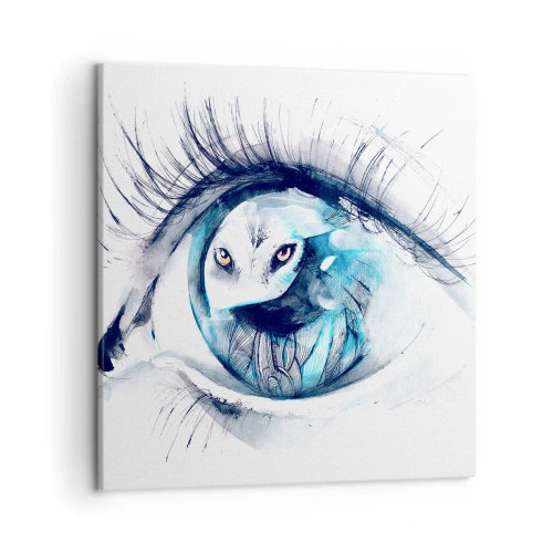 Lærredstryk - Billede på lærred - Øje mod øje med vildskab - 50x50 cm