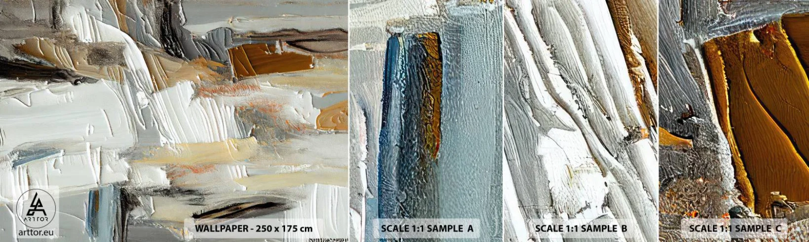 Fototapet Prøve Standard Eco - Farverige lagdelinger - Stykke, Maling, Maleri - 100x30 cm