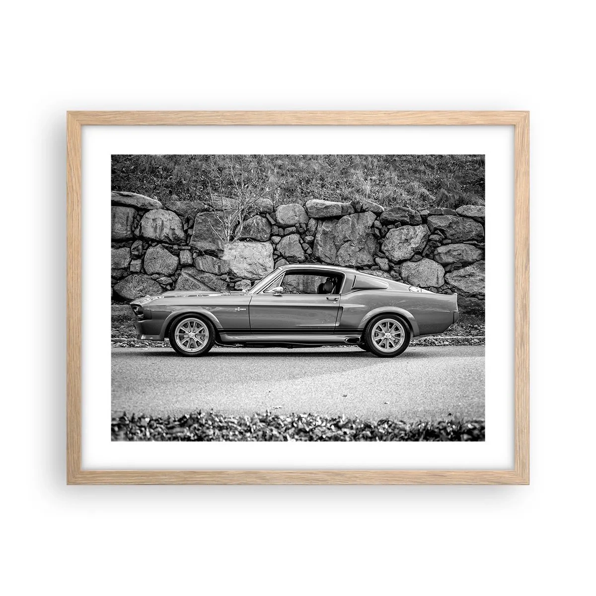 Plakat i ramme af lyst egetræ - En legende fra 1960'erne. - 50x40 cm