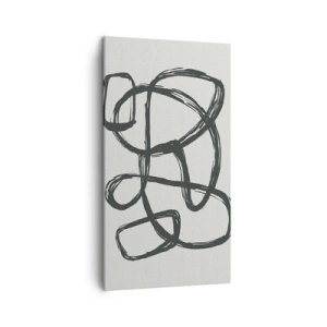 Lærredstryk - Billede på lærred - Loopet abstraktion - 45x80 cm