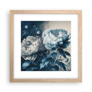 Plakat i ramme af lyst egetræ - Et godt matchet par - 30x30 cm