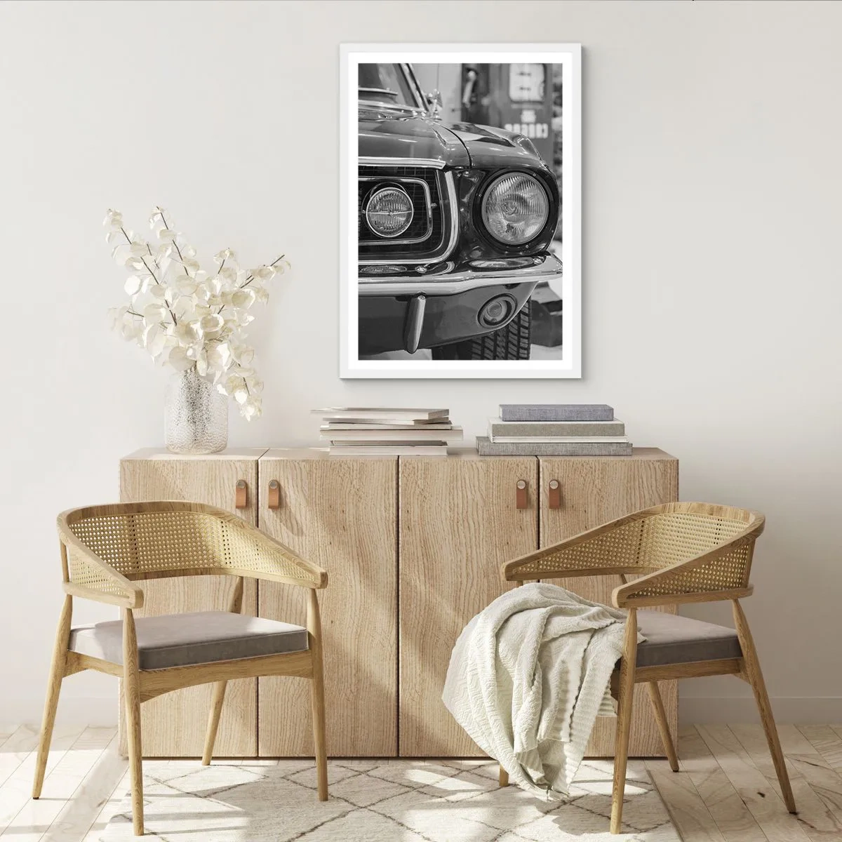 Plakat i hvid ramme - Hård kørsel - 40x50 cm