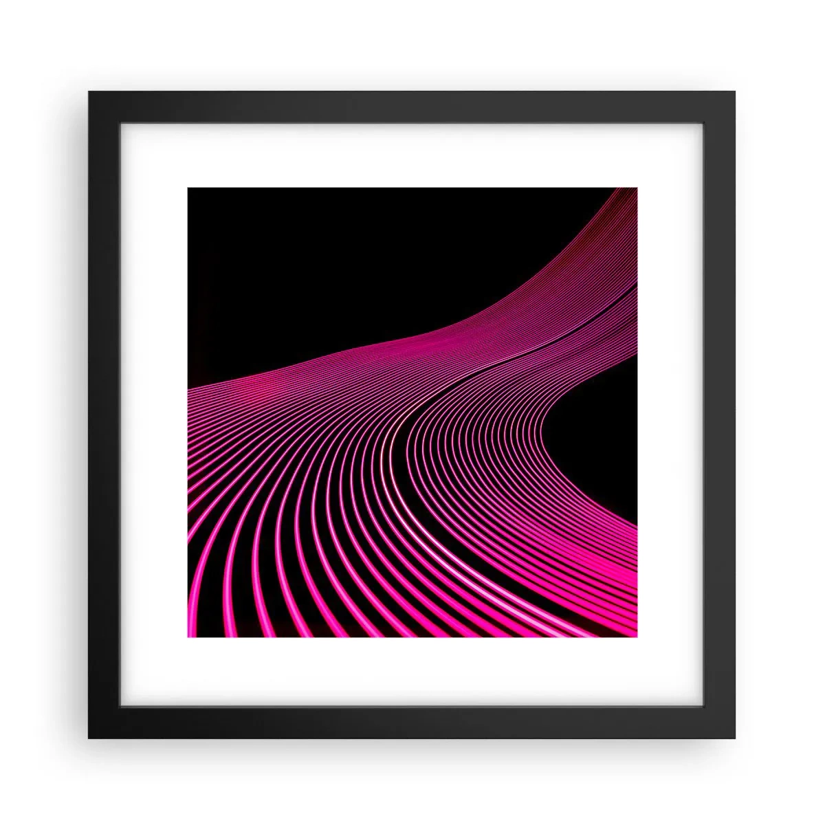 Plakat i sort ramme - En allé af lys - 30x30 cm