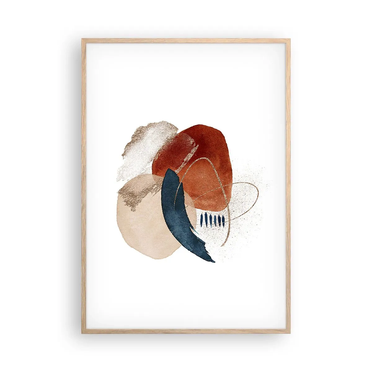 Plakat i ramme af lyst egetræ - Oval sammensætning - 70x100 cm