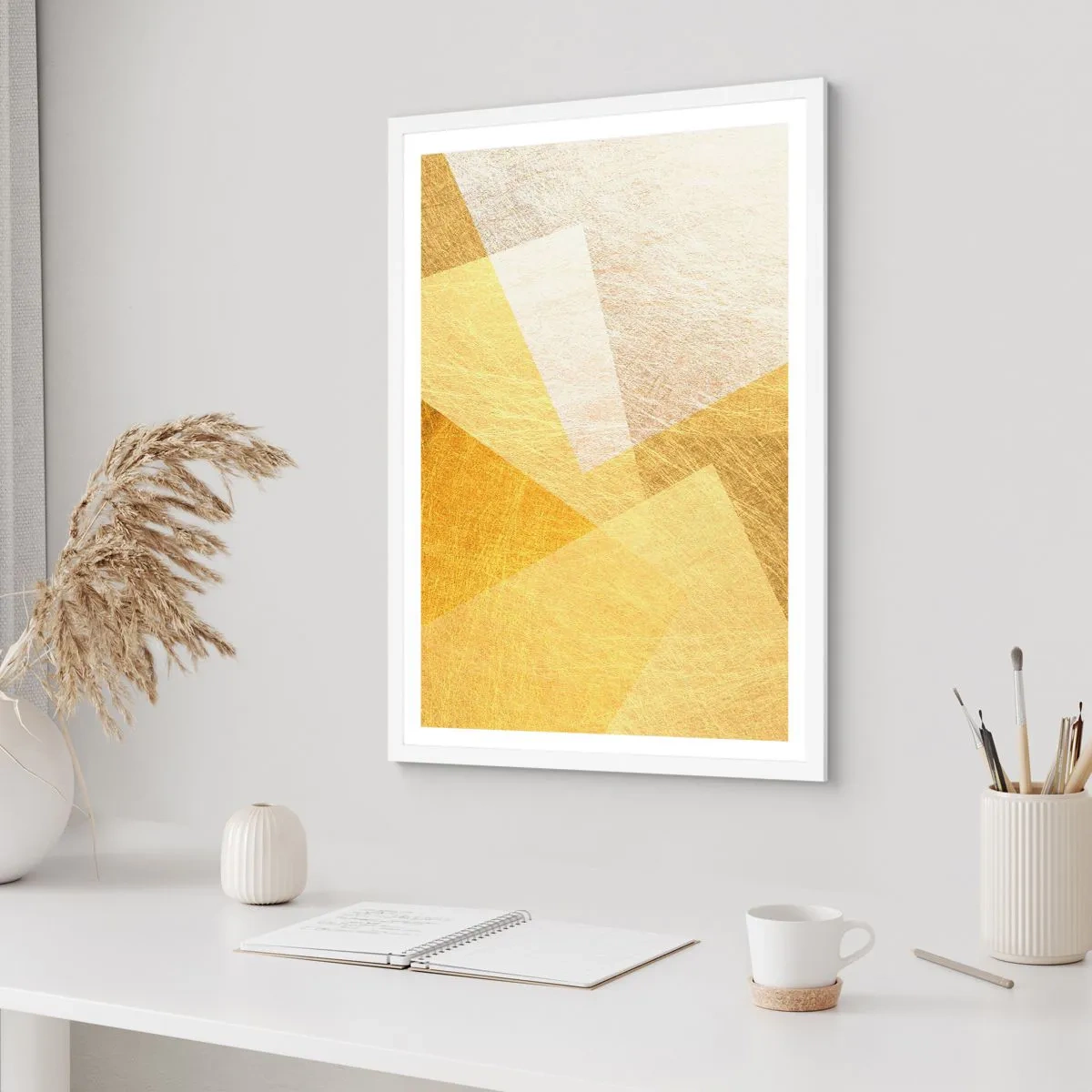 Plakat i hvid ramme - Geometriens vejr - 30x40 cm