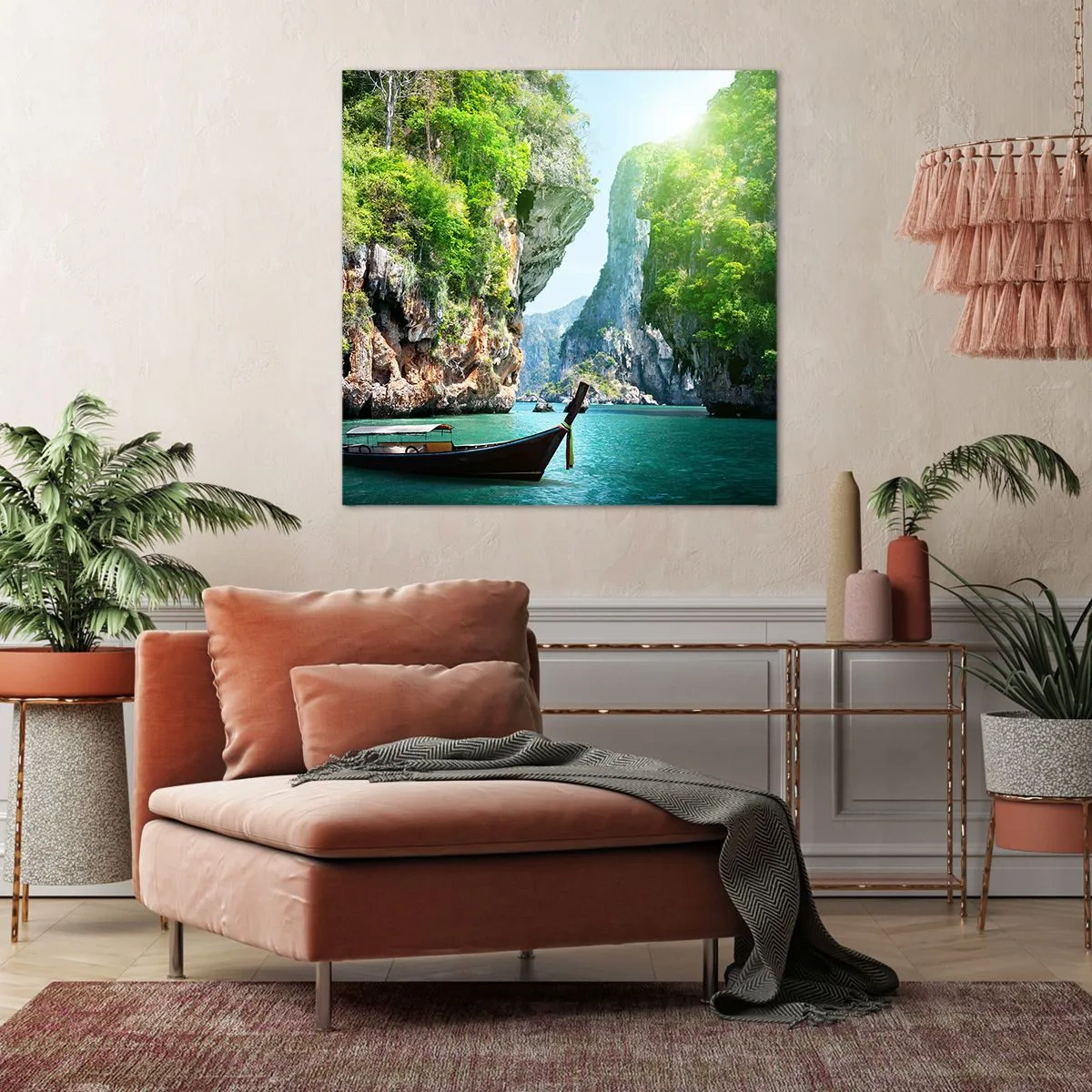 Lærredstryk - Billede på lærred - En invitation til en eksotisk rejse - 40x40 cm