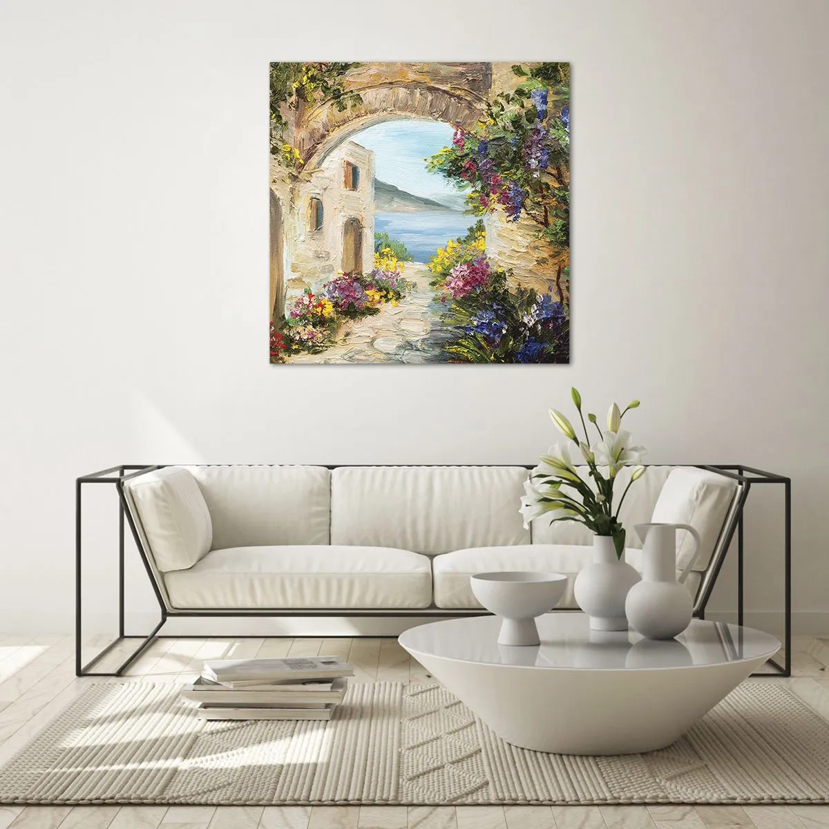 Billede på glas - Charmen af kystlandskabet - 70x70 cm