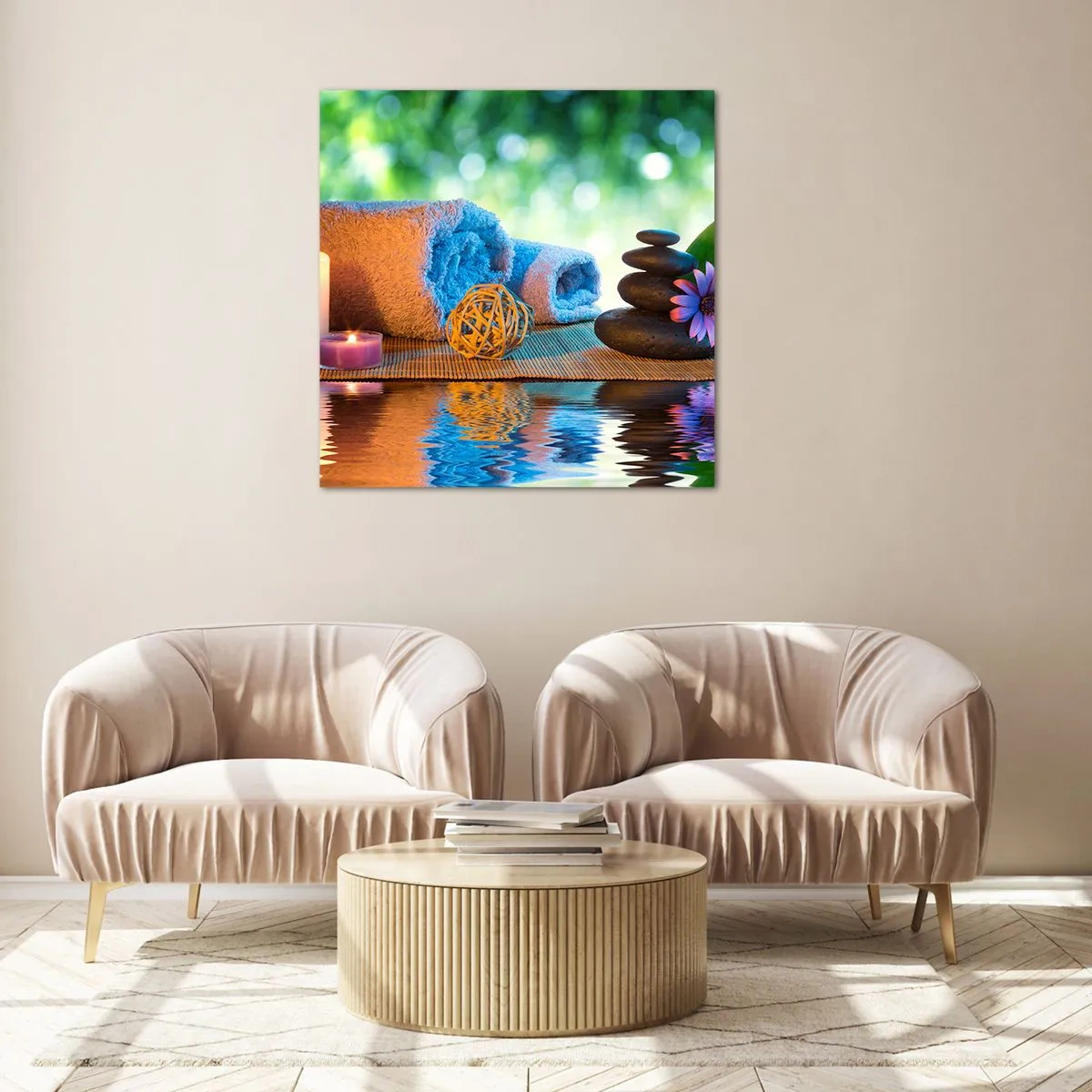 Billede på glas - Tid til kroppen - 40x40 cm