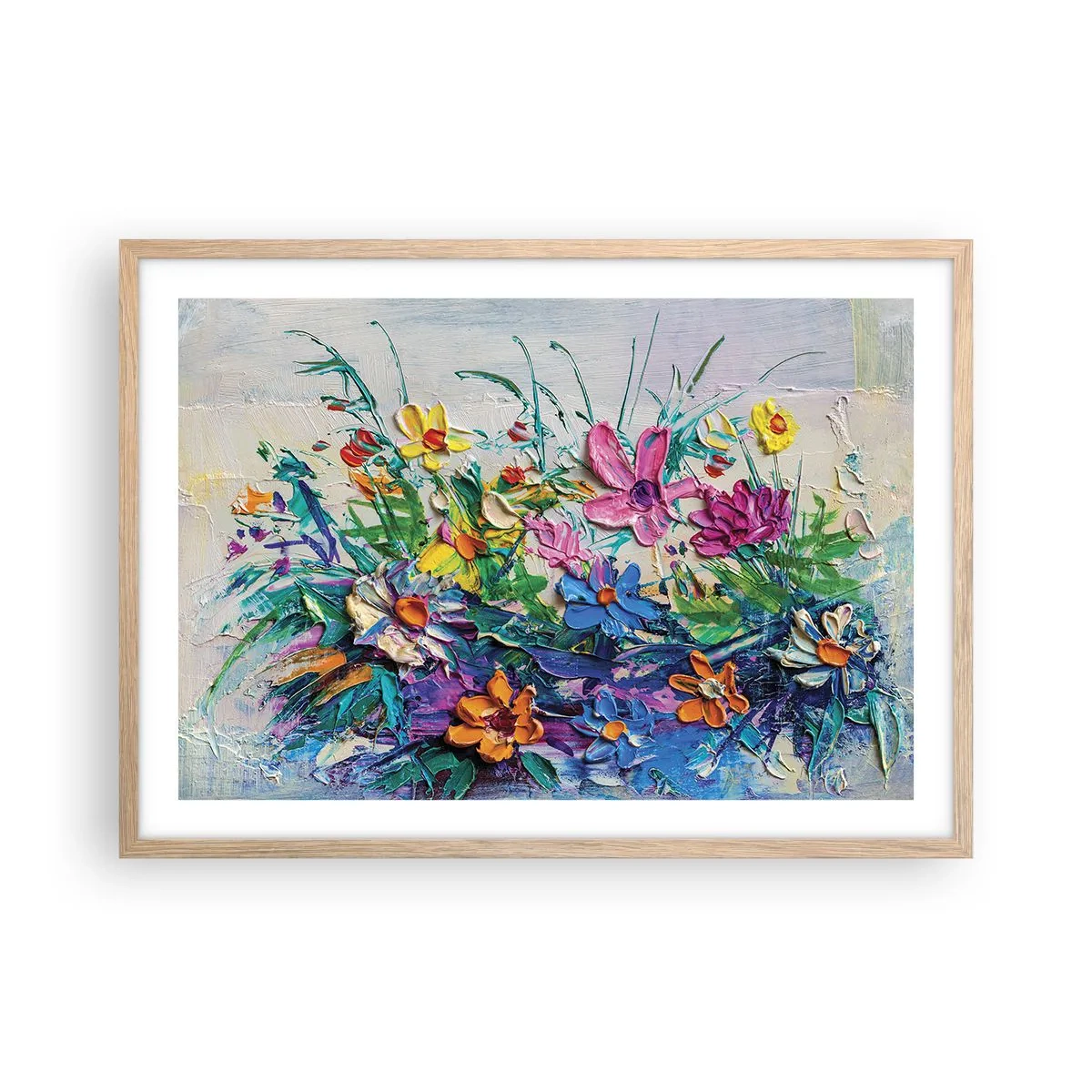 Plakat i ramme af lyst egetræ - Overhovedet ikke et stilleben - 70x50 cm