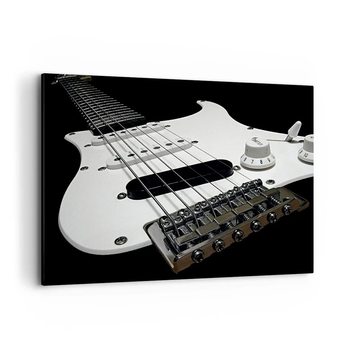 Lærredstryk - Billede på lærred - Lyd skjult i hvidt - 120x80 cm