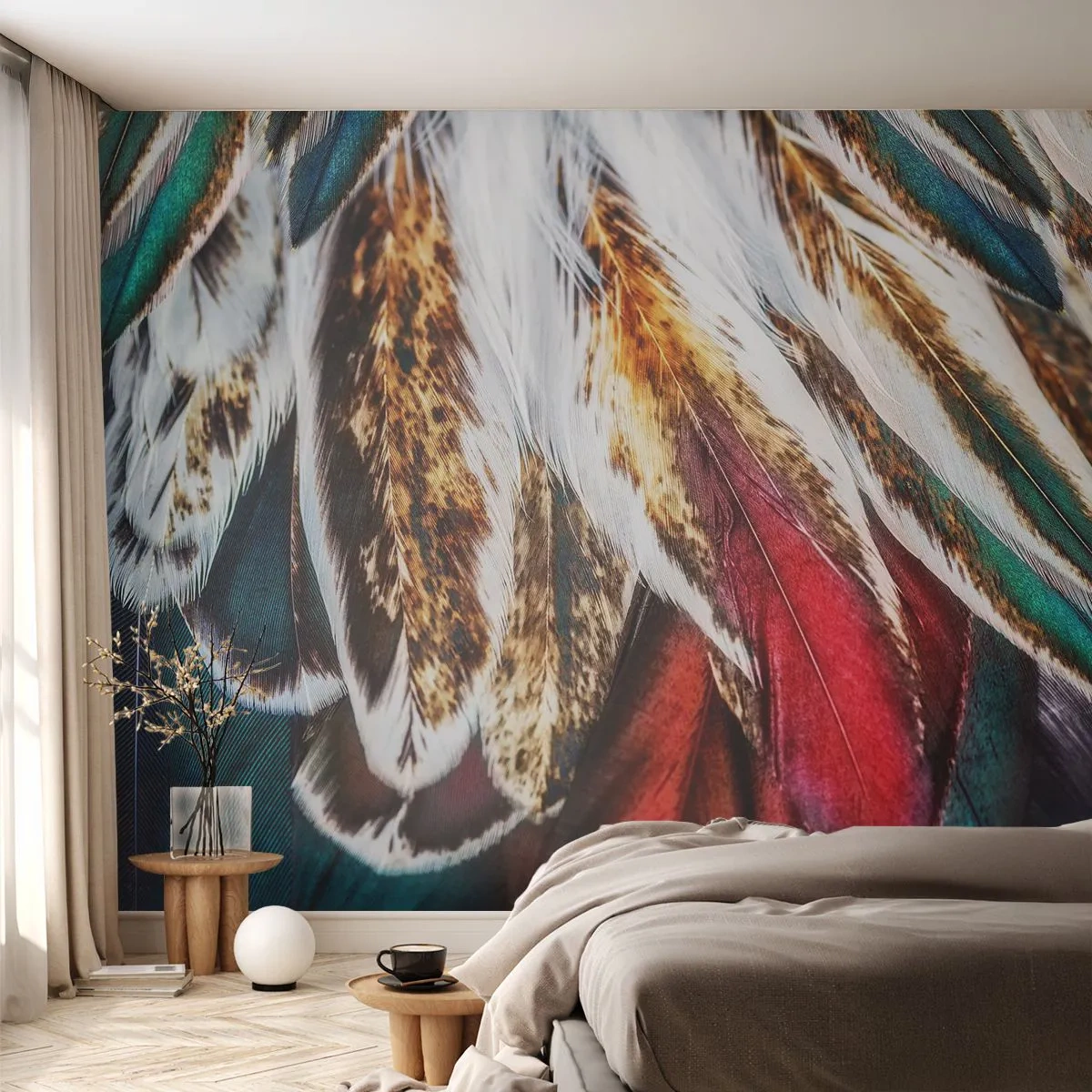 Fototapet Standard Eco - Flyvningens hemmeligheder - Abstraktion, Stykke, Boho - 250x175 cm