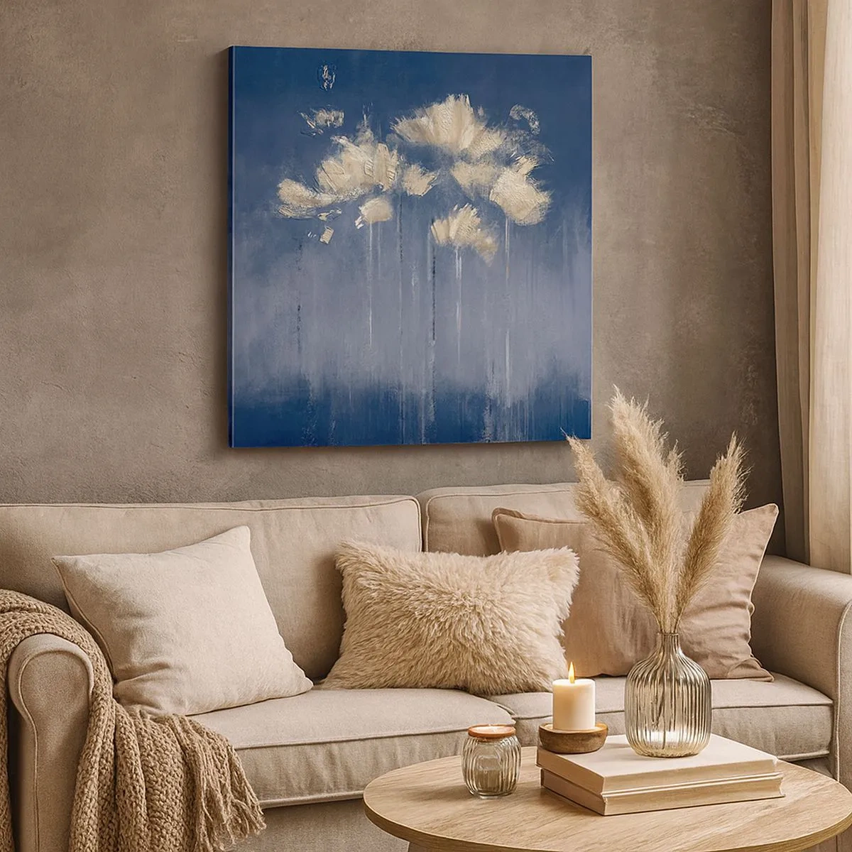 Lærredstryk - Billede på lærred - Som kronblade i vinden - 30x30 cm