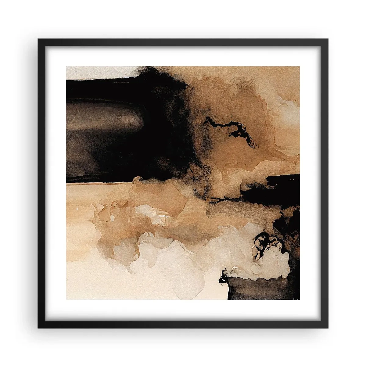Plakat i sort ramme - En spændende abstraktion - 50x50 cm