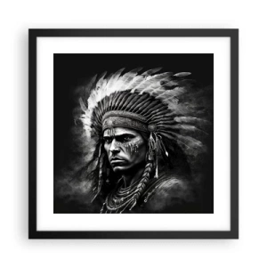 Plakat i sort ramme - Leder og kriger - 40x40 cm