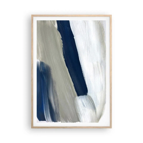 Plakat i ramme af lyst egetræ - Møde med det hvide - 70x100 cm