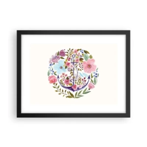 Plakat i sort ramme - En sømands gode nattesøvn - 40x30 cm