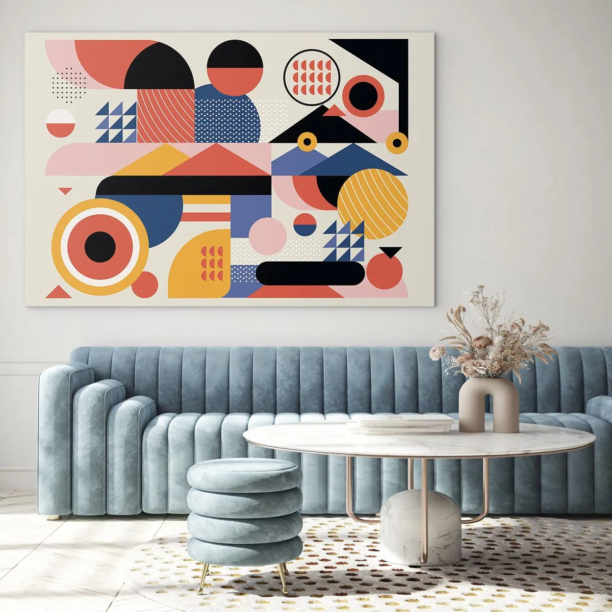 Billede på glas - Komposition: Leg - 120x80 cm