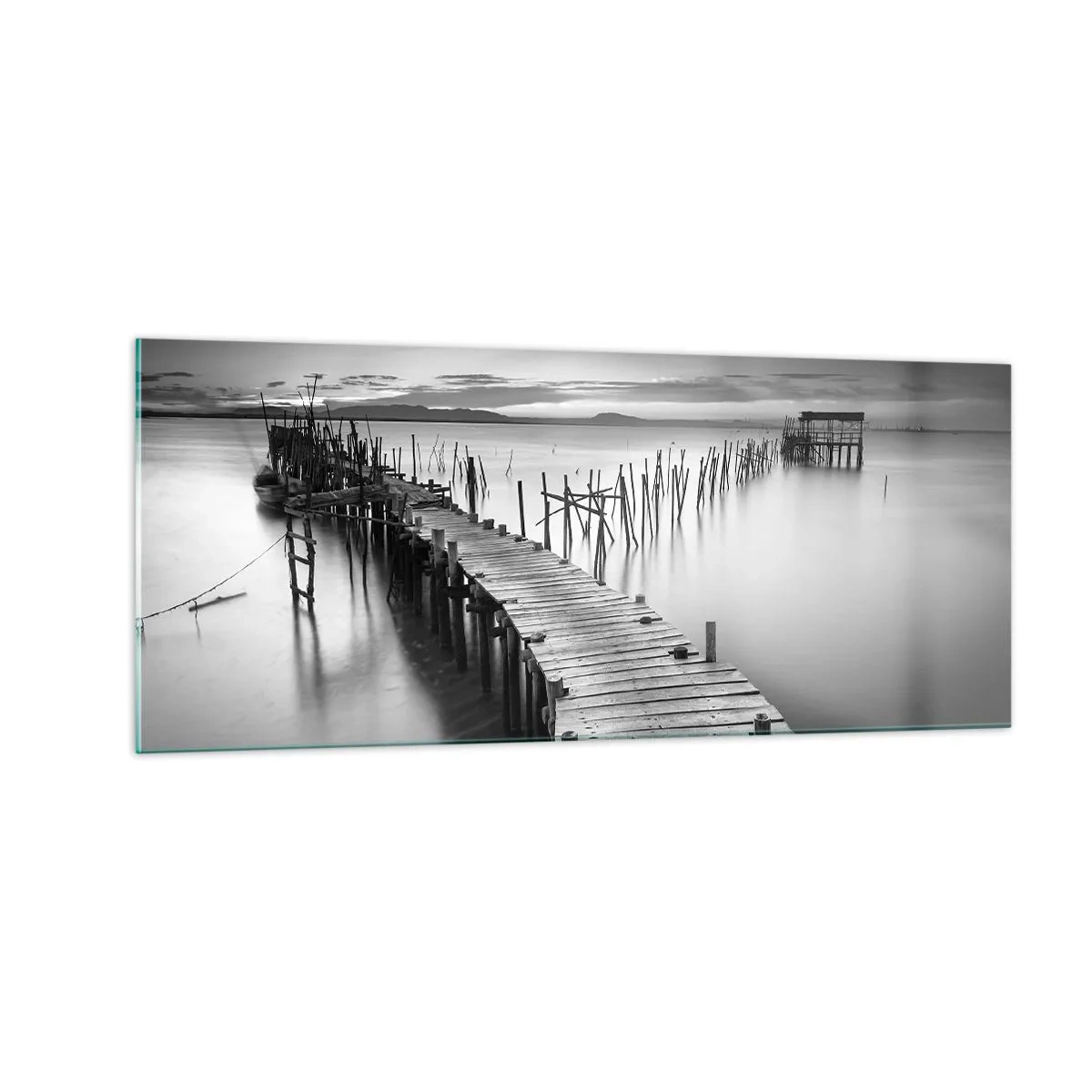 Billede på glas - Stilheden fra en glemt kyst - 100x40 cm