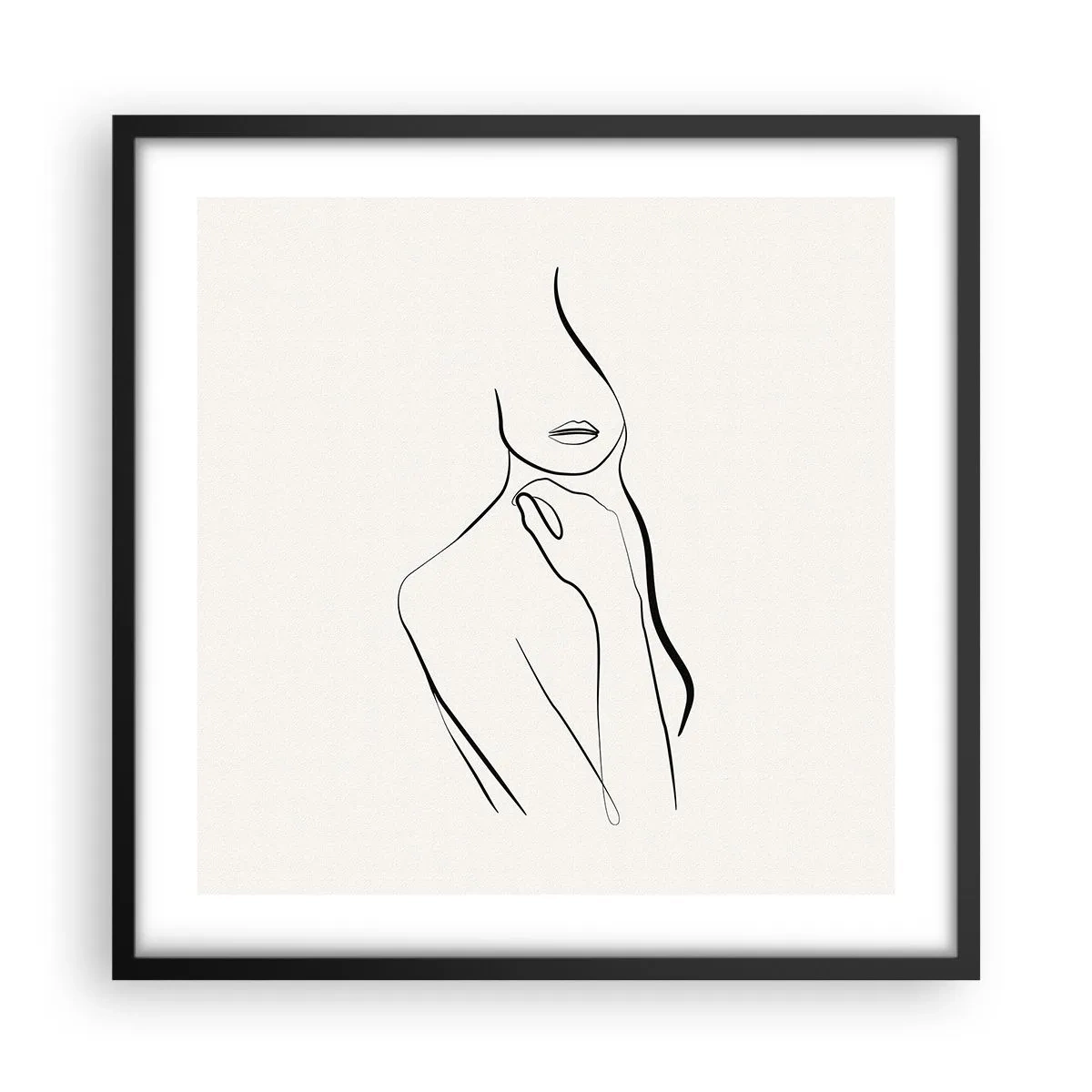 Plakat i sort ramme - Bølge af melankoli - 50x50 cm