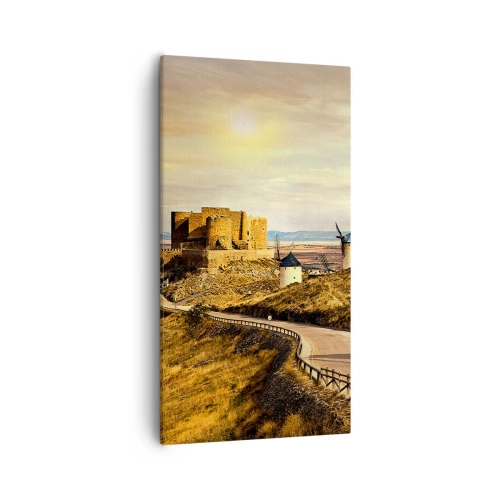 Lærredstryk - Billede på lærred - Don Quixote er ved at dukke op - 55x100 cm