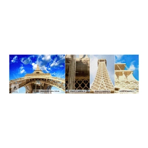 Prøve Fototapet Premium Canvas - Række ud efter himlen og skyerne - By, Paris, Eiffeltårnet - 100x30 cm
