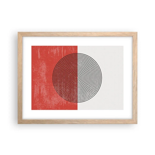 Plakat i ramme af lyst egetræ - Lige til sagen - 40x30 cm