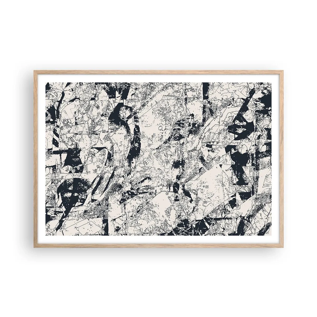 Plakat i ramme af lyst egetræ - Modsætningernes gennemtrængning - 100x70 cm