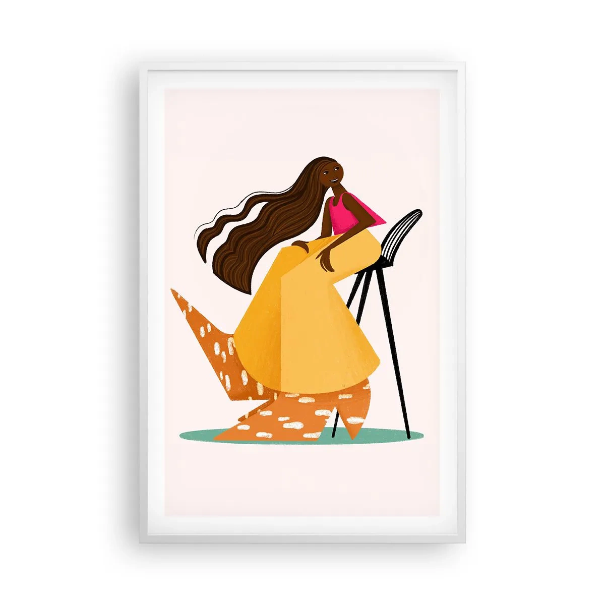 Plakat i hvid ramme - Mode er også sjovt - 61x91 cm