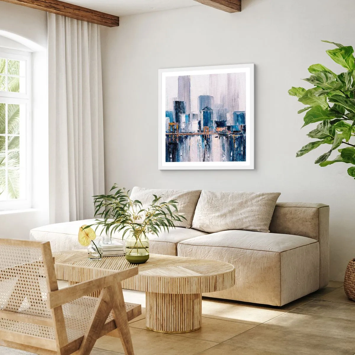 Plakat i hvid ramme - Indtryk fra New York - 40x40 cm