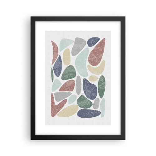 Plakat i sort ramme - Mosaik af pulveriserede farver - 30x40 cm