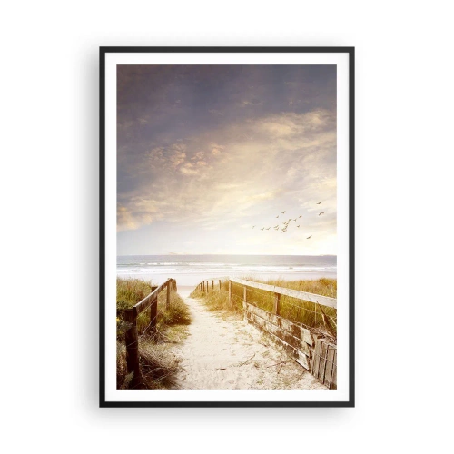 Plakat i sort ramme - Et rum af ro og fred - 70x100 cm