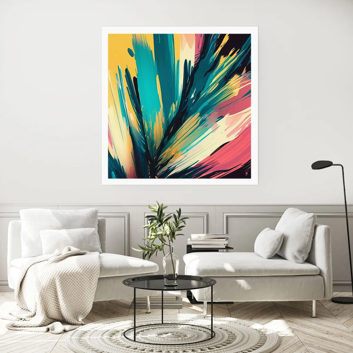 Plakat - Komposition - en eksplosion af glæde - 30x30 cm