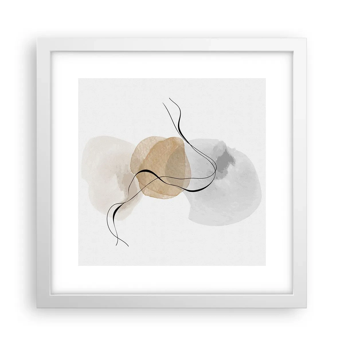 Plakat i hvid ramme - Perler i luften - 30x30 cm