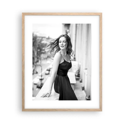 Plakat i ramme af lyst egetræ - Bestemt en pariser - 40x50 cm