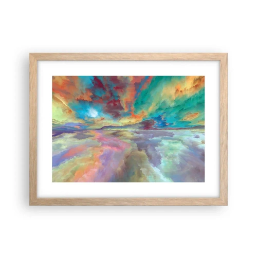 Plakat i ramme af lyst egetræ - To himle - 40x30 cm