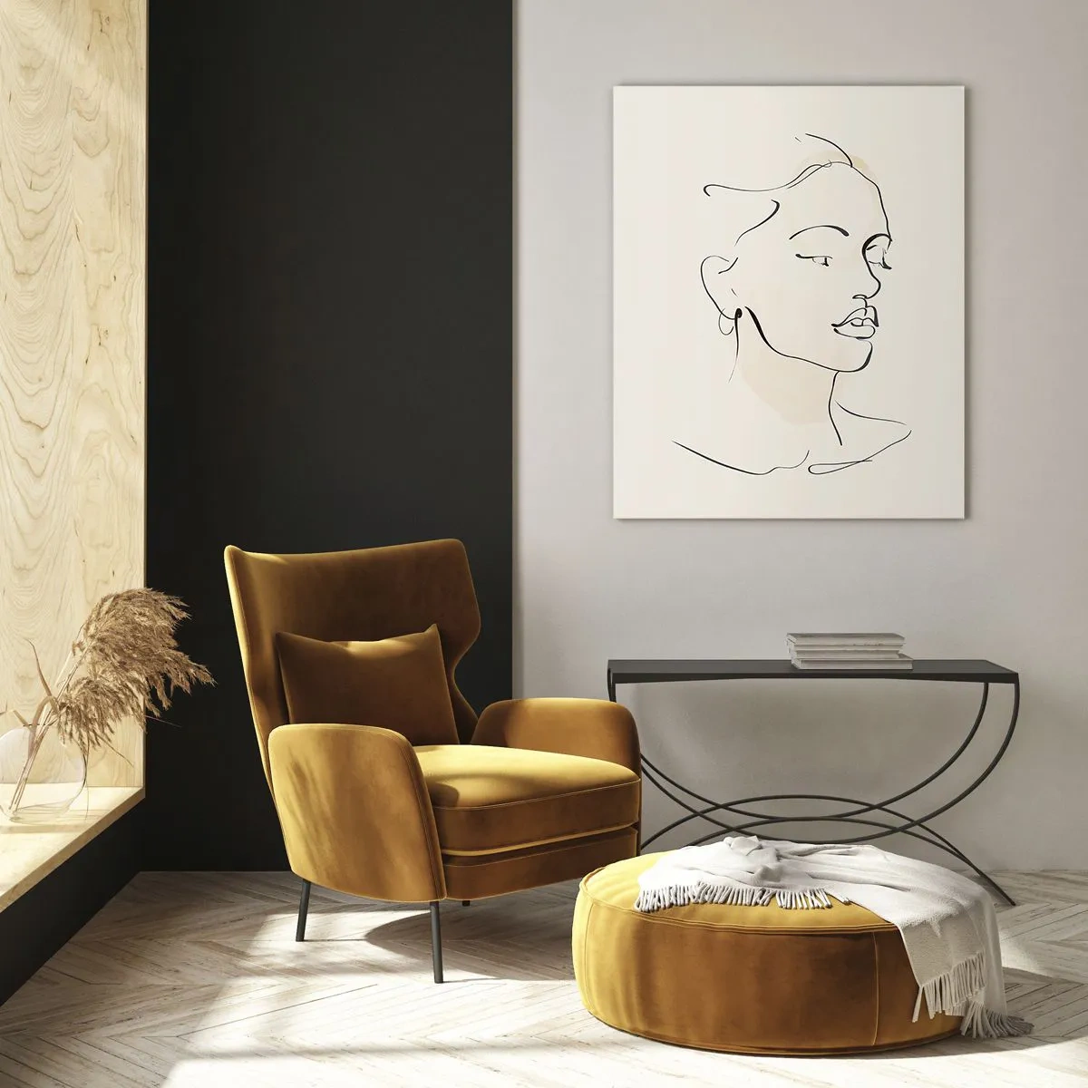 Billede på glas - En bestemt linje - 50x70 cm
