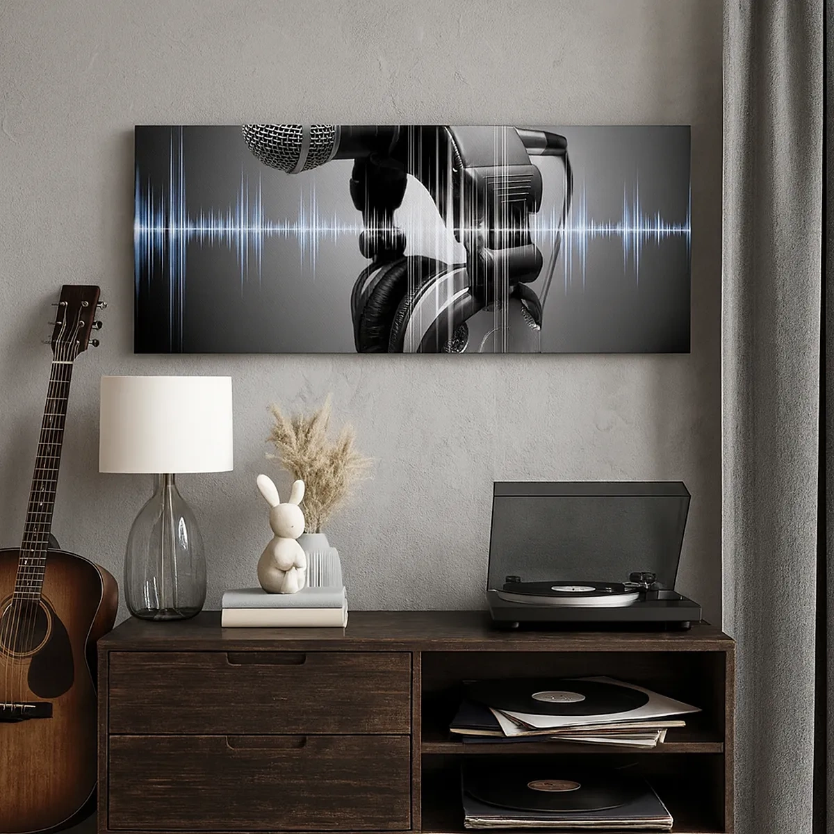 Lærredstryk - Billede på lærred - Man kan stadig høre sangen - 30x30 cm