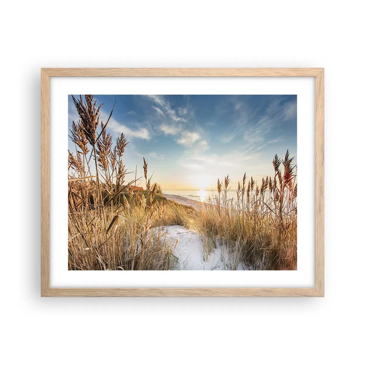 Plakat i ramme af lyst egetræ - Nordstrand - 50x40 cm