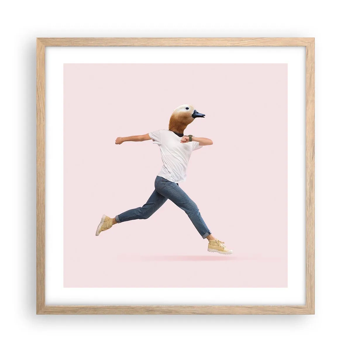 Plakat i ramme af lyst egetræ - En knivspids absurditet - 50x50 cm