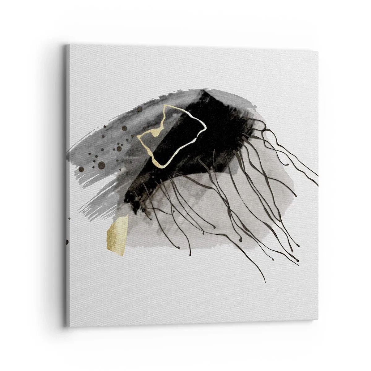 Lærredstryk - Billede på lærred - I sort og guld - 70x70 cm