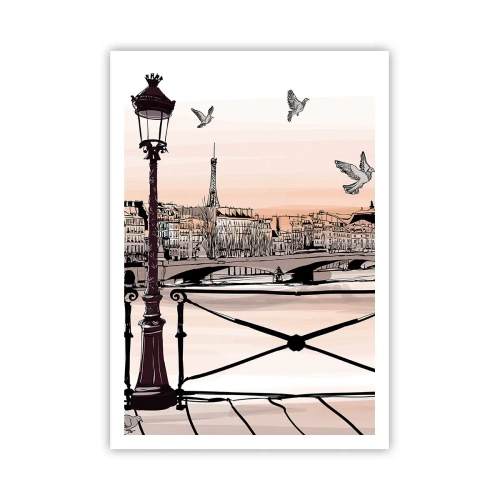 Plakat - Over Paris' hustage - 70x100 cm