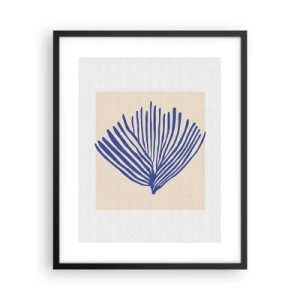 Plakat i sort ramme - Blå vifte - 40x50 cm